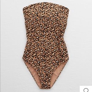 NWT - XL Leopard Aerie Strapless One Piece Suit